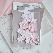 Цветы из ткани "Базовый микс" розовый