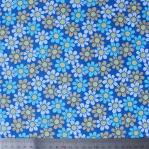 Ткань хлопок премиум "Цветок" (синий)  0,5х0,5м