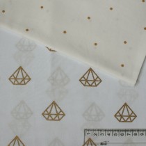 Ткань "Бриллианты золотые на белом" размер 40х50 см. 