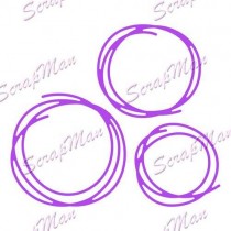 Набор ножей для вырубки Circles Doodle (Круги) от ScrapMan, размеры 5,4*5,5см 4,4*5см и 4*4см, DR-49