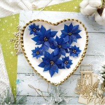 Набор цветов "Пуансеттии из синей кальки", 8 шт