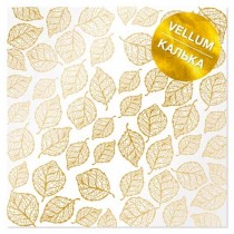 Лист кальки (веллум) с фольгированием Golden Leaves 30,5х30,5 см