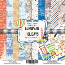 Набор двусторонней скрапбумаги "European holidays", 30,5x30,5см, 10 листов, бонус - один лист для вырезания