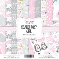 Набор двусторонней скрапбумаги "Scandi Baby Girl" 10 листов + лист для вырезания, 20x20см, пл.200г/м2