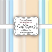 Набор двусторонней скрапбумаги "Cool Stripes", 15x15см, 10 листов, пл.150 г/м