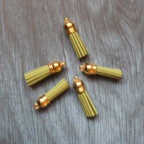 Кисточка из искуственной замши, 38 мм, цвет оливковый/золото