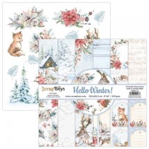 Набор бумаги "Hello Winter!" 20х20 см, 12 двусторонних листов, 190 г/м