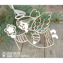 Чипборд рождественский ангел с звездочкой
