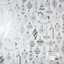Прозрачный ацетатный лист с серебряным фольгированием "Ёлочные игрушки. Новый кот", размер  305х305 мм.