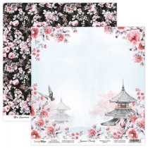 Лист двусторонней бумаги "Japanese Beauty 02" 30х30 см, 190 г/м
