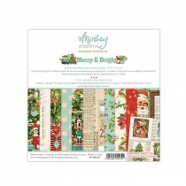 Набор бумаги "Merry & Bright" 15х15 см., 24 двусторонних листа, пл. 240 г/м