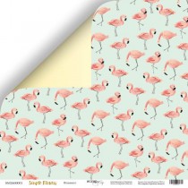 Лист двусторонней бумаги 30x30 от Scrapmir Фламинго из коллекции Simple Flowers