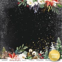 Лист односторонней бумаги с золотым тиснением 30x30 от Scrapmir Рождество из коллекции Merry Christmas