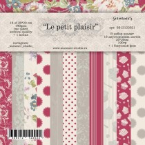 Фоновый набор двусторонней бумаги "Le petit plaisir" 190гр, 20*20см, 18 л +1 бонус