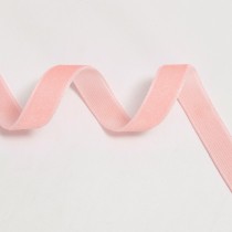 Бархатная лента светло-розовая, ширина 1 см, отрез 90 см