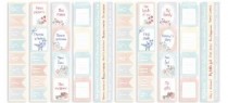 Набор из 5-и полос с карточками для декорирования на русском и англ. яз., размер 30,5см х 30,5см, коллекция "Shabby baby girl redesign"