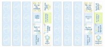 Набор из 5-и полос с карточками для декорирования на русском и английском языках, размер 5см х 30,5см, коллекция "Puffy Fluffy Boy" пл.200 г/м2
