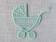 Декор ажурный - детская коляска, цвет мятный,1 шт.