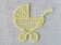 Декор ажурный - детская коляска, цвет желтый,1 шт.